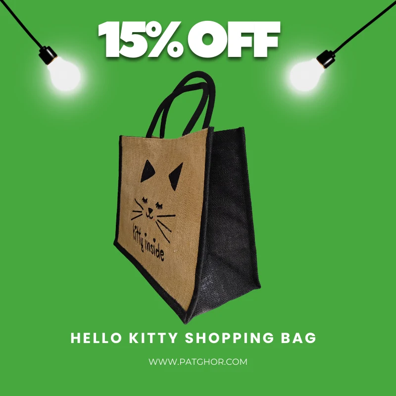 Hello Kitty Shopping Bag – Natural Jute Fabrics