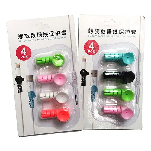 4 Pcs Silicon Screw Data Line Protective Sleeve ( Cable Organizer ) Data Cable Protection